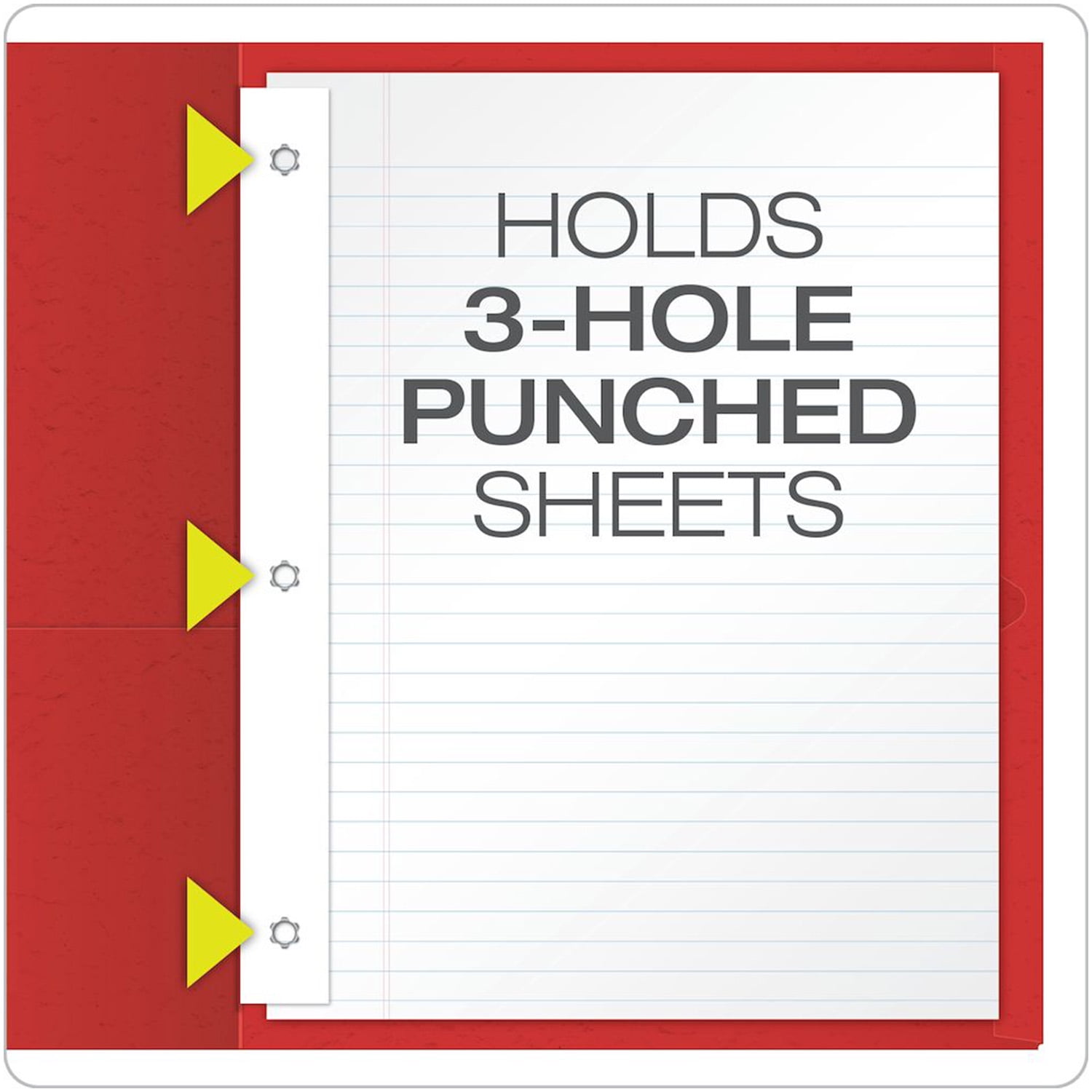 Oxford 2-Pocket Folder with Fastener, Red, Pack of 25
