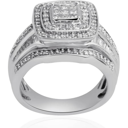 1.00 Carat T.W. Diamond Sterling Silver Anniversary Ring
