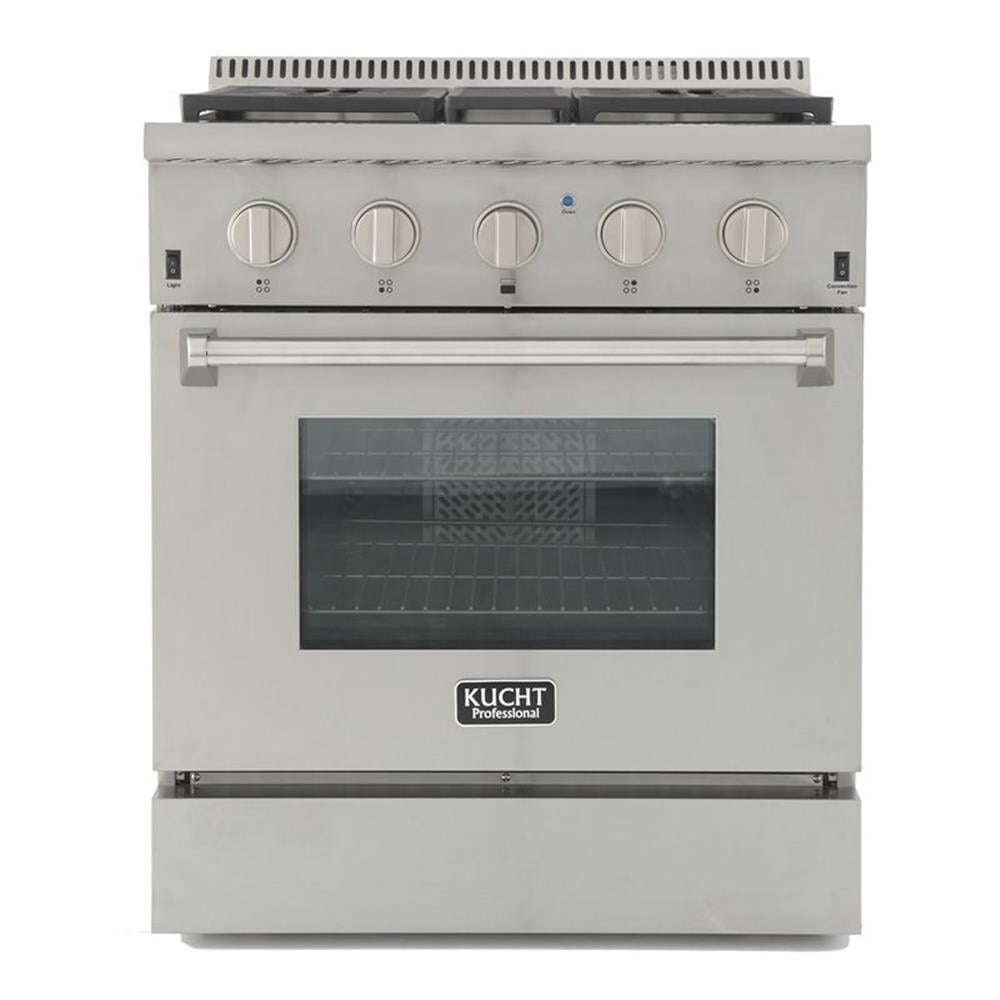 Pemberly Row 30" Dual Fuel Natural Gas Range with Knobs in Silver