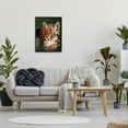 thumbnail image 2 of Stupell Industries Botanical Fox Flowers Painting Black Framed Art Print Wall Art, Design by Carolyn Schmitz, 2 of 7