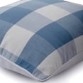 thumbnail image 2 of Blue & Ivory White Large Gingham Checks, Plaid Couch Cushion Covers, 14 x 14 Buffalo Checks Cotton Pillow Cover, Blue Pillow Covers 14x14 inch (35x35 cm), Contemporary - Blue Plaid, 2 of 6