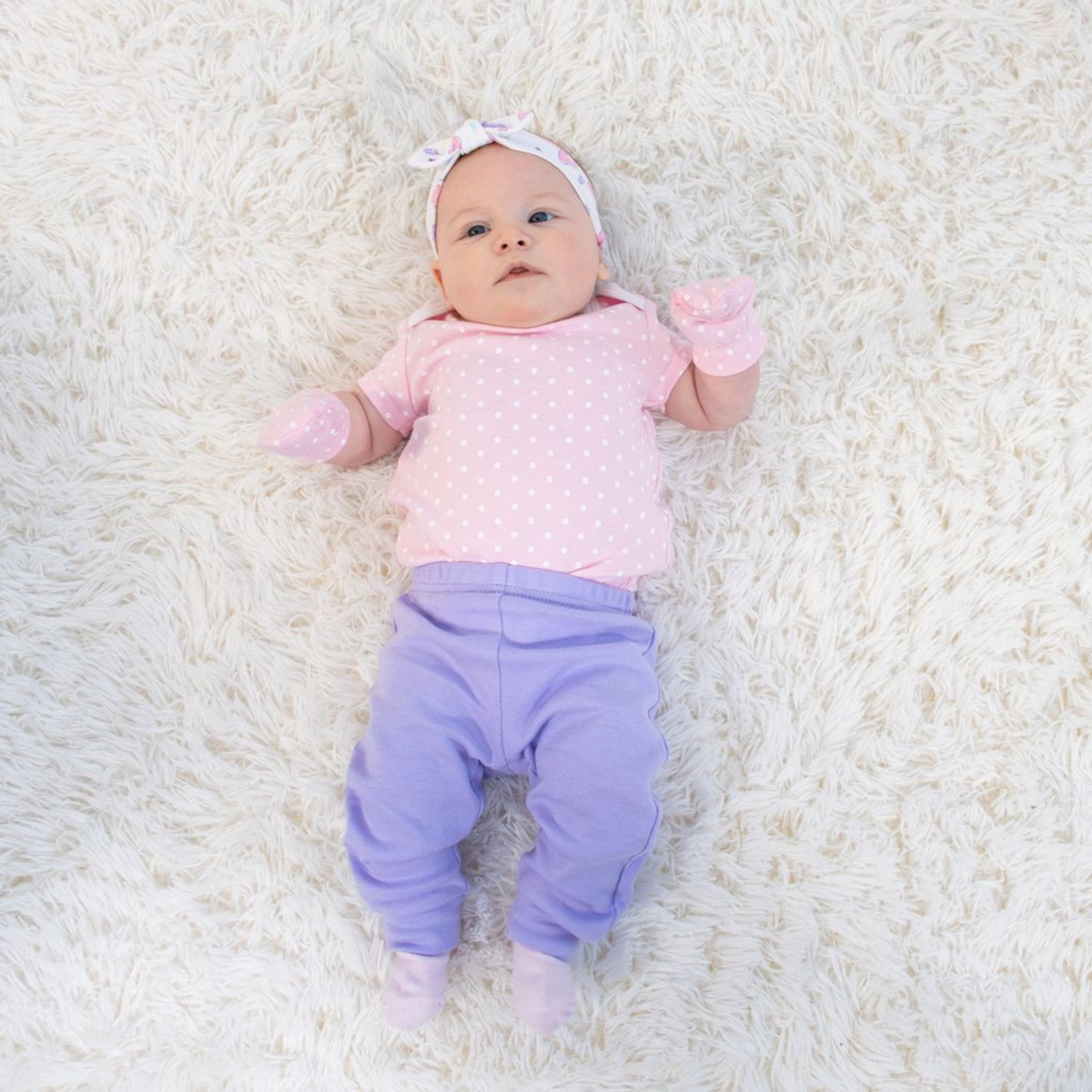 The Peanutshell Newborn Layette Gift Set for Girls, Purple Pink Butterfly, 30 Essential Pieces, 0-3 Months