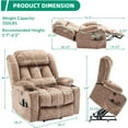 thumbnail image 2 of VIVIJASON Tall Man Large Dual Motor Power Lift Recliner Chair with Extended Footrest, Oversized Lay Flat Sleeper Electric Recliner W/Heat & Massage, Lumbar Pillow, USB & Type-C Ports, Plush Brown, 2 of 8