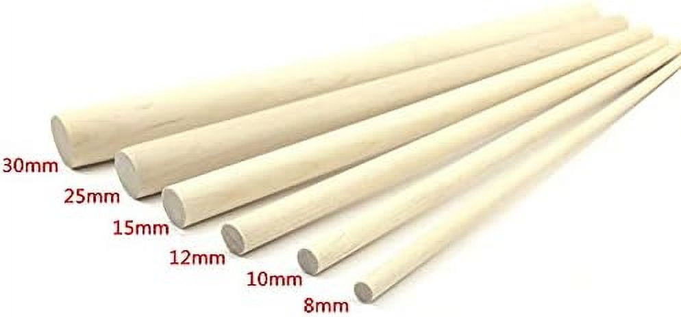 DIY Wooden Round Stick 11.8" Unfinished Craft Wood Dowel Rods 8mm/ 10mm/ 12mm/ 15mm/ 25mm/ 30mm