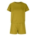 thumbnail image 5 of qolati Womens Loungewear Set Summer Short Sleeve Tops and Shorts 2 Piece Outfits Matching Lounge Pajama Set with Pockets, 5 of 5