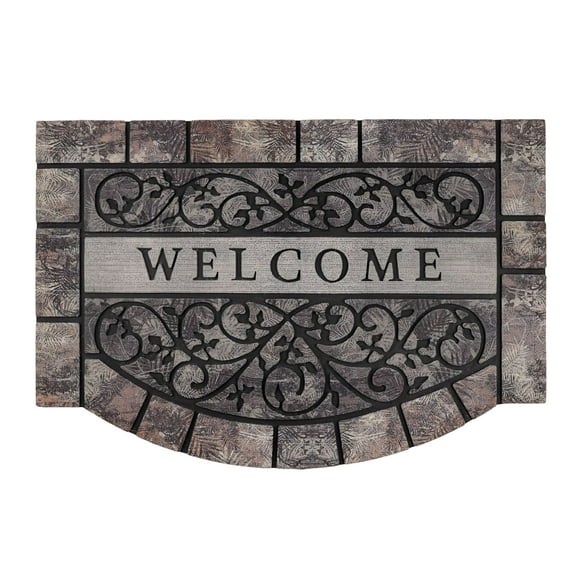 DERONA Thick Outdoor Welcome Mat,24*36" Large Front Door Mat Entrance,Durable Front Door Welcome Mat,Heavy Duty Non-slip Rubber Outdoor Mat for Home Entrance