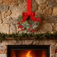 thumbnail image 4 of Elegant Bow Wreath For Front Door Holiday Festive Floral Arrangement With Berries For Seasonal Home Celebration Dried Wreath Wreath for Front of Vehicle Solar Powe Christmas Wreath Neon Wreath Summer, 4 of 6