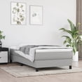 thumbnail image 1 of vidaXL Box Spring Bed with Mattress Light Grey 100x203 cm Twin XL Fabric, 1 of 5