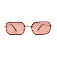 thumbnail image 1 of Luxury Rimless Metal Engraving Frame Thin Rectangle Sunglasses Gold Burgundy, 1 of 5
