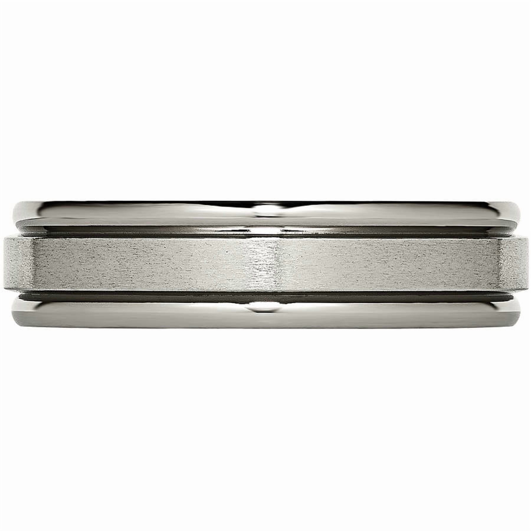 Titanium Grooved Edge 6mm Satin and Polished Band