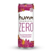 Humm Zero Kombucha Tea, Raspberry Lemonade, Organic, 16-Pack, 11 oz Cans