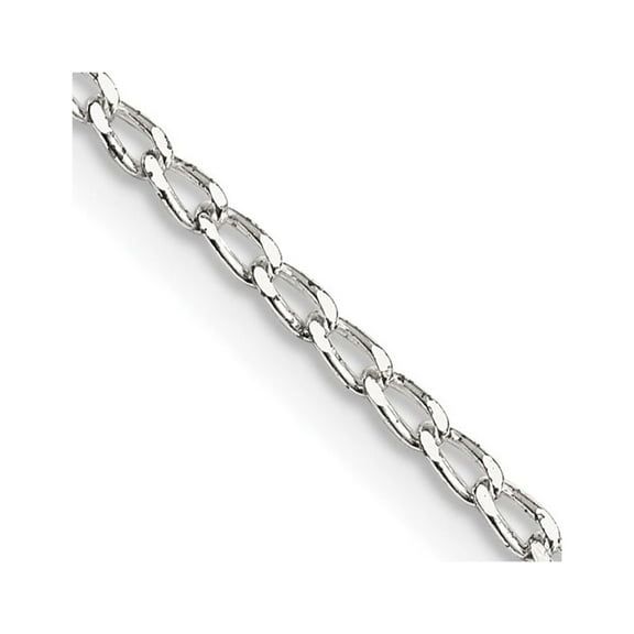 Auriga Fine Jewelry 925 Sterling Silver 1.5mm Open Elongated Link Chain Necklace for Women 16"