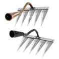 thumbnail image 1 of 2x Rastrillo de deshierbe de alta resistencia Rastrillo de jardín Aflojar la tierra Plantar Siembra Manual 5 Dientes Latón 5 Dientes, 1 of 9