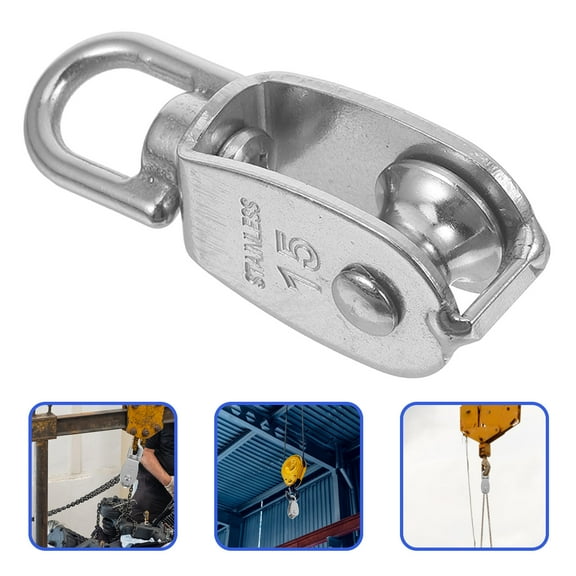 Clispeed Cable Roller Pulley Block Silver 304 Stainless Steel 1Pcs