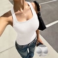 thumbnail image 2 of Soyumi Tank Tops for Women Summer Sleeveless Racerback Square Neck Casual Basic Ribbed Tops 2026 Summer Beach Vest Cotton Cami Shirts Workout Shirts, White, 2 of 6