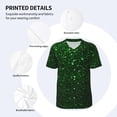 thumbnail image 3 of Rateoe Green Sparkling Pattern Men’s Baseball Short Sleeve Polo Shirt, Midweight Men's Shirt Golf Shirt Polo Shirts Quick Dry Short-Large, 3 of 7