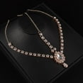 thumbnail image 3 of Boho Dainty Crystal Head Chain Rhinestone Teardrop Forehead Chain Belly Dancer Jewelry Wedding Headband Prom Party Festival Hair Accessories for Women (Rose gold), 3 of 3