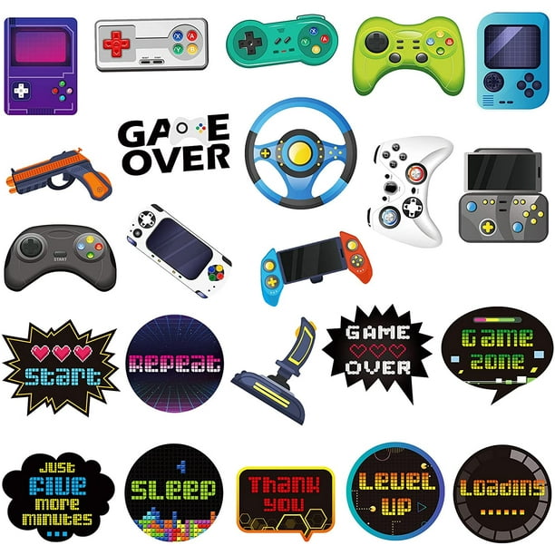 575 Pieces Video Game Stickers for Video Game Party Decorations Gamer Themed Labels Adhesive Controller Laptop Stickers Decal for Boys Gaming Theme ...
