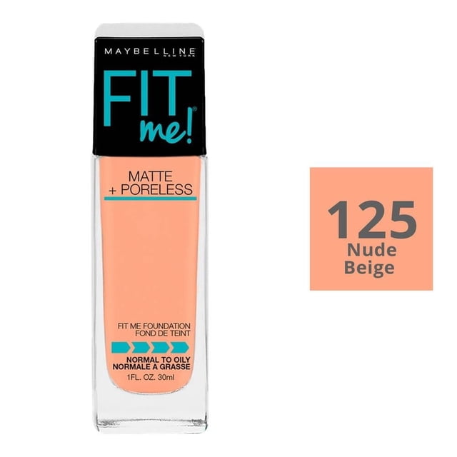Base de maquillaje Maybelline Fit Me! matte + poreless 125 nude beige En Blister30 ml