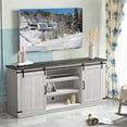 thumbnail image 2 of FESTIVO Farmhouse TV Stand for 75" TV, Entertainment Center, Sliding Barn Door TV Stand, 68 inch TV Console Table, Home Living Room Media Console with Adjustable Shelf - Off White, 2 of 8