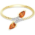 thumbnail image 2 of Gems Jewels 14K Yellow Gold Plated 1.40Ct Pear Cut Citrine Wedding Engagement Rope Ring 925 Sterling Silver For Women's -5.5, 2 of 4