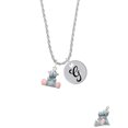 thumbnail image 2 of Delight Jewelry Resin Grey Hippopotamus Honey Silvertone Script Initial Disc - G - Charm Necklace, 20"+3", 2 of 4