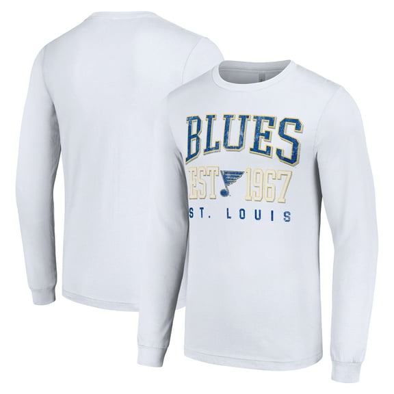 Men's Starter White St. Louis Blues Retro Graphic Long Sleeve Crew T-Shirt