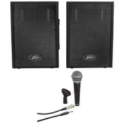 (2) Peavey PVi10 Two 10" 100 Watt 2-Way Pro Audio Live Speakers+Samson Mic+Cable