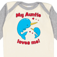 thumbnail image 4 of Inktastic My Auntie Loves Me Narwhal Family Boys or Girls Long Sleeve Baby Bodysuit, 4 of 5