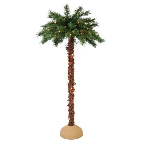 Puleo International 6 Feet Pre-Lit Artificial Palm Tree with 150 UL-Listed Lights