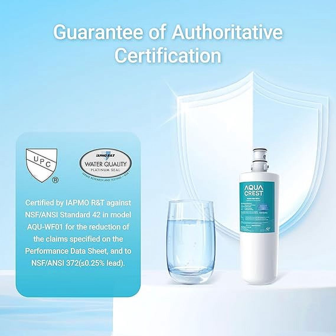 AQUA CREST 3US-AF01 Under Sink Water Filter, Replacement for Standard 3US-AF01, 3US-AS01, Aqua-Pure AP Easy C-CS-FF, WHCF-SRC, WHCF-SUFC, WHCF-SUF Water Filter, NSF/ANSI 42 Certified (Pack of 2)