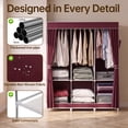 thumbnail image 4 of Two Size Portable Closet Storage Organizer Clothes Wardrobe Shoe Clothing Rack Shelf Dustproof Non-woven Fabric,Quick and Easy to Assemble, 4 of 9