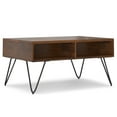 thumbnail image 6 of Hunter  36 inch Wide Rectangle Industial Small Lift Top Coffee Table in Walnut, 6 of 14