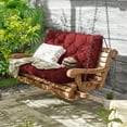 thumbnail image 3 of Kimunuk Outdoor Cushion , 40" X 40" X 5" Waterproof Bench Chair Replacement Cushion with 6 Ties for Patio Porch, Green, 3 of 7