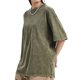 thumbnail image 1 of Hombres Mujeres Algodón Retro Cuello Redondo Camiseta Verano Verde Manga Corta Hombro Caída Suelta Casual Tops Camisetas, Azul, 1 of 5