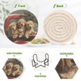 thumbnail image 4 of 6 Pcs Drink Coasters with Holder 3.94in Woven Coasters for Drinks Cute Dog and Red Truck Coaster Set for Protection Table, 4 of 7