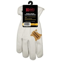 Kinco Driver Gloves - Grain Goatskin Leather, Keystone Thumb, Easy-On Cuff - Men's M Pearl