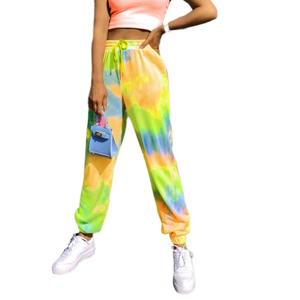 drawstring waist tie dye sweatpants