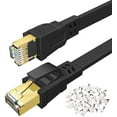 thumbnail image 1 of Cat8 Ethernet Cable 75 ft, High Speed 40Gbps 2000MHz Flat Gigabit Internet Cable Shielded with Gold Plated RJ45, 1 of 5