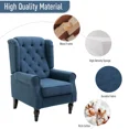 thumbnail image 4 of Mid-Century Modern Accent Chair, High Wingback Reading Chair with Button-Tufted Fabric Upholstery and Wood Legs, Living Room or Bedroom, 4 of 5