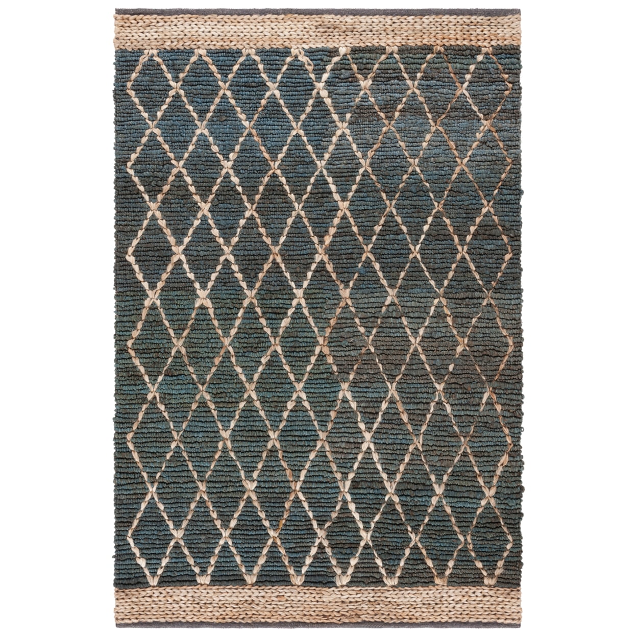 SAFAVIEH Natural Fiber Delmar Braided Jute Area Rug, Bleach/Ivory, 9' x 9' Round