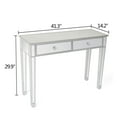 Ktaxon 2Drawer Mirrored Vanity Makeup Table Modern Glam Bedroom