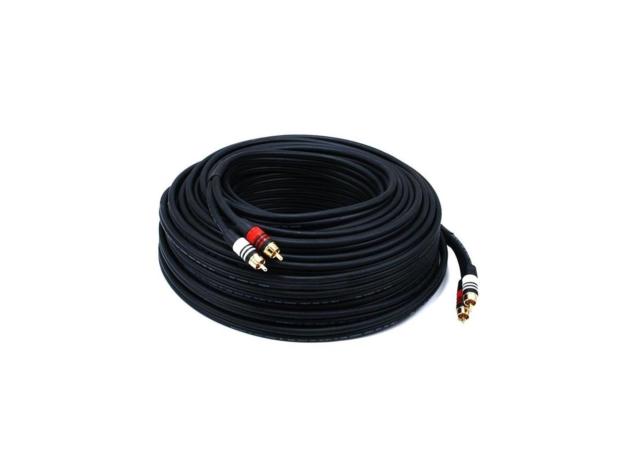 Monoprice Premium RCA Cable - 100 Feet - Black | 2 RCA Plug to 2 RCA Plug, Male to Male, 22AWG - image 5 of 5