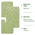 thumbnail image 3 of CHAKME Non-Slip 3 Piece Bathroom Rugs Set - Bath Mat for Tub, Shower, and Toilet, Rustic Lattice green, 3 of 8