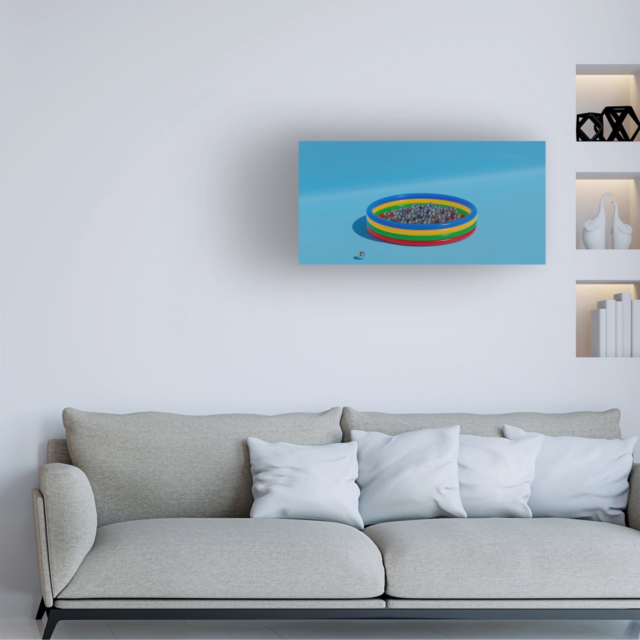 Canvas Wall Art - Julia Ramiro 'Piscina' Wall Art for Living Room, Bedroom, or Office Décor by Trademark Fine Art - 47 x 24 Inches