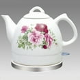 thumbnail image 2 of 1.2L Ceramic Electric Country Rose Cottage Kettle Retro Vintage Cordless Tea Pot 220V, 2 of 11