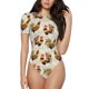 thumbnail image 1 of Fotbe Colorful Roosters Body de Mujer con Cuello Redondo y Mangas Cortas, Sin Mangas Ajustado, Suave, Cómodo y Básico-X-Large, 1 of 7
