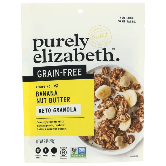 Pack of 6, Purely Elizabeth Banana Nut Butter Keto Granola, 8 oz