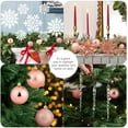 thumbnail image 5 of Ayieyill 92Pcs Christmas Tree Decorations Includes Poinsettia Christmas Flowers, Ball Ornaments, Artificial Glitter Berry Stems, Snowflake and Icicle Drop Crystal Ornaments | Rose Glod, 5 of 6