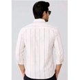 thumbnail image 2 of Men's Cotton Striped Casual Shirt | Long Sleeve | Button Down Shirt | Regular Fit (Off-White-L), 2 of 5